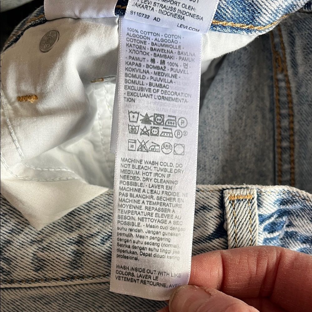 Levi's Premium Baggy Dad Women's Jeans in Fan Flare - Light Wash Sz 24 - Picture 11 of 15